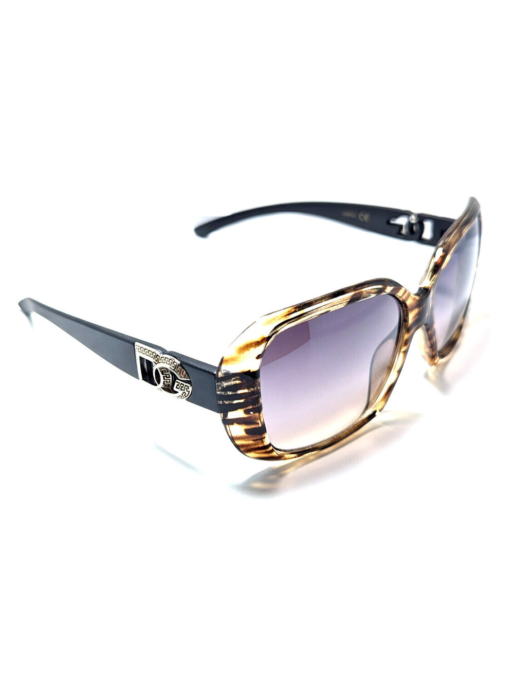 DG 26976 Womens Leopard Rectangle Sunglasses Purple Gradient
